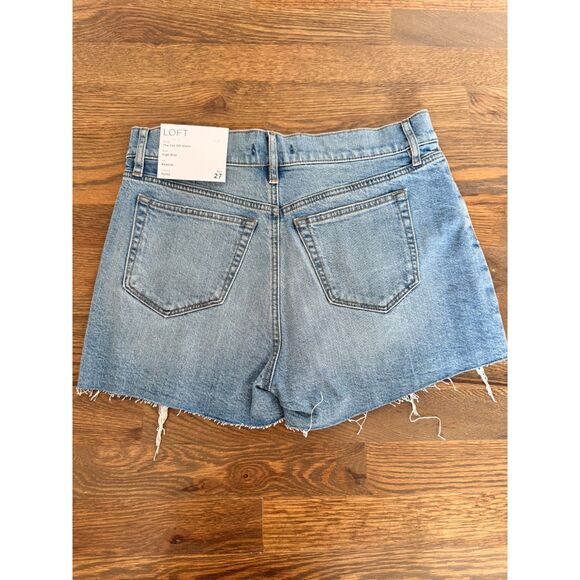 Loft High Rise Cut Off Denim Short Size 27 - Picture 2 of 7